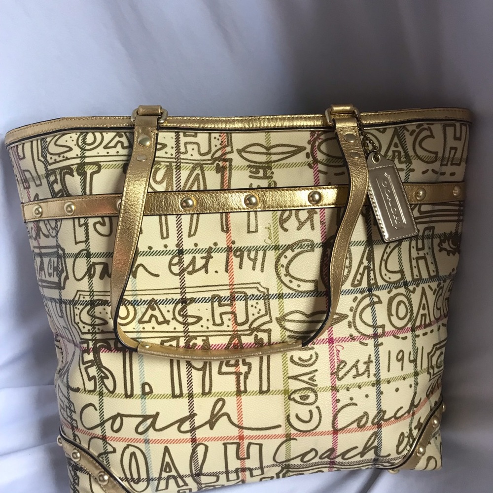 Coach Tattersall Graffiti Tote
